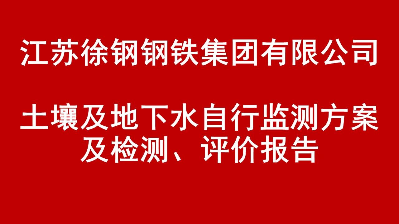 江苏徐钢钢铁集团有限公司土壤及地下水自行监测方案及检测、评价报告